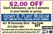 Special Coupon Offer for Henry B Plant Museum